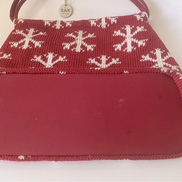 The Sak, Vtg Satchel and coin purse, Snowflakes and stripes Purse Wallet - Picture 2 of 6